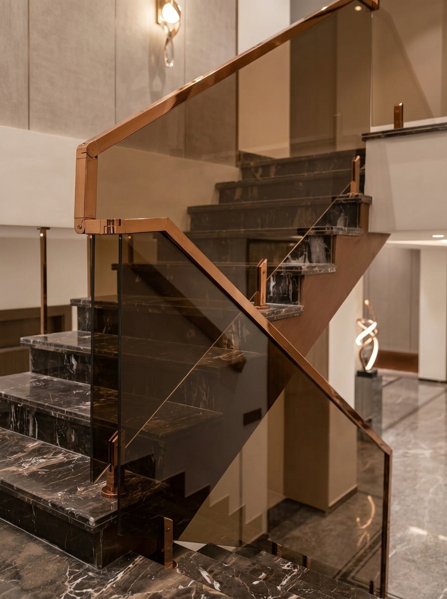 Brown Glass Railing