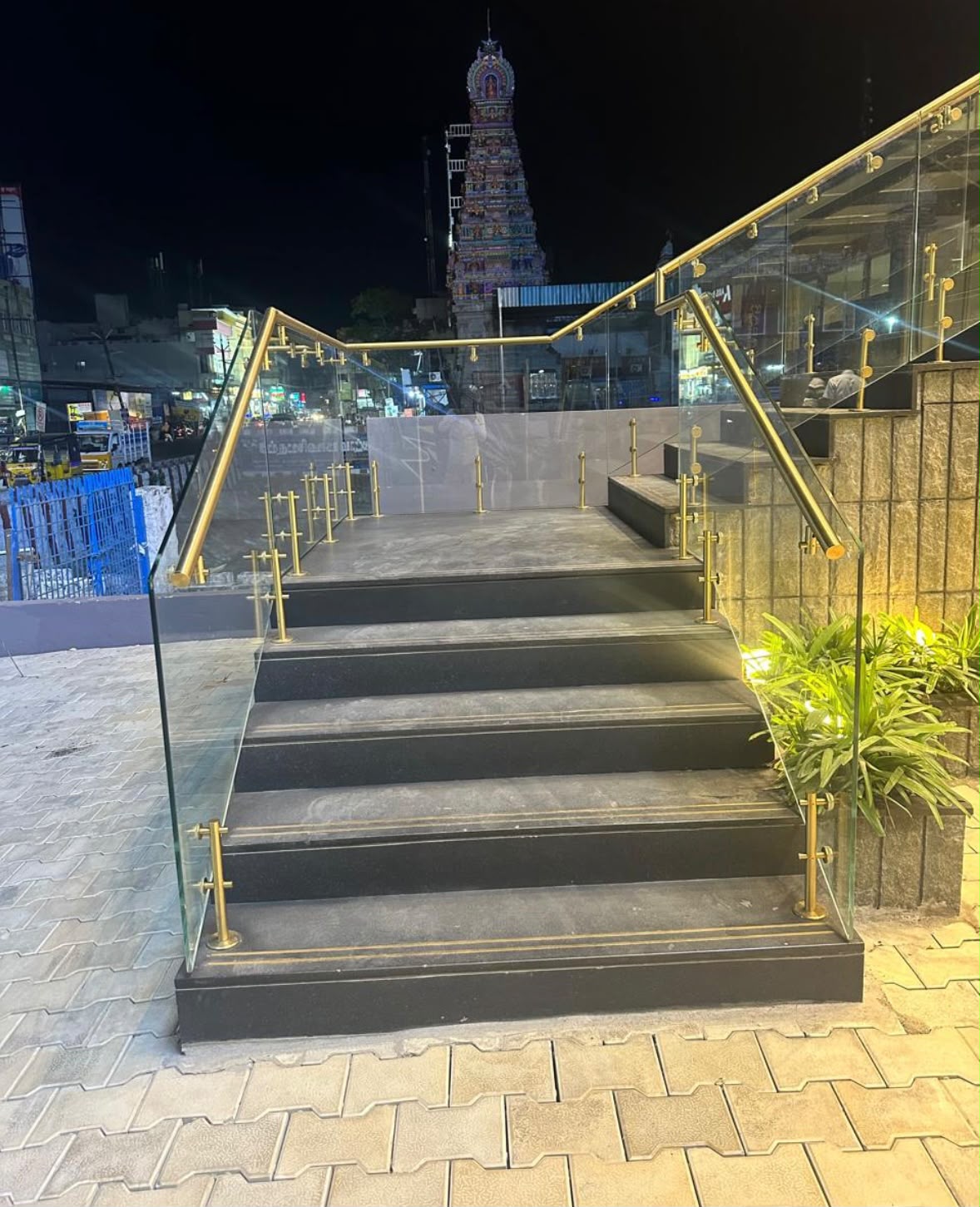 PVD Glass Gold Railing